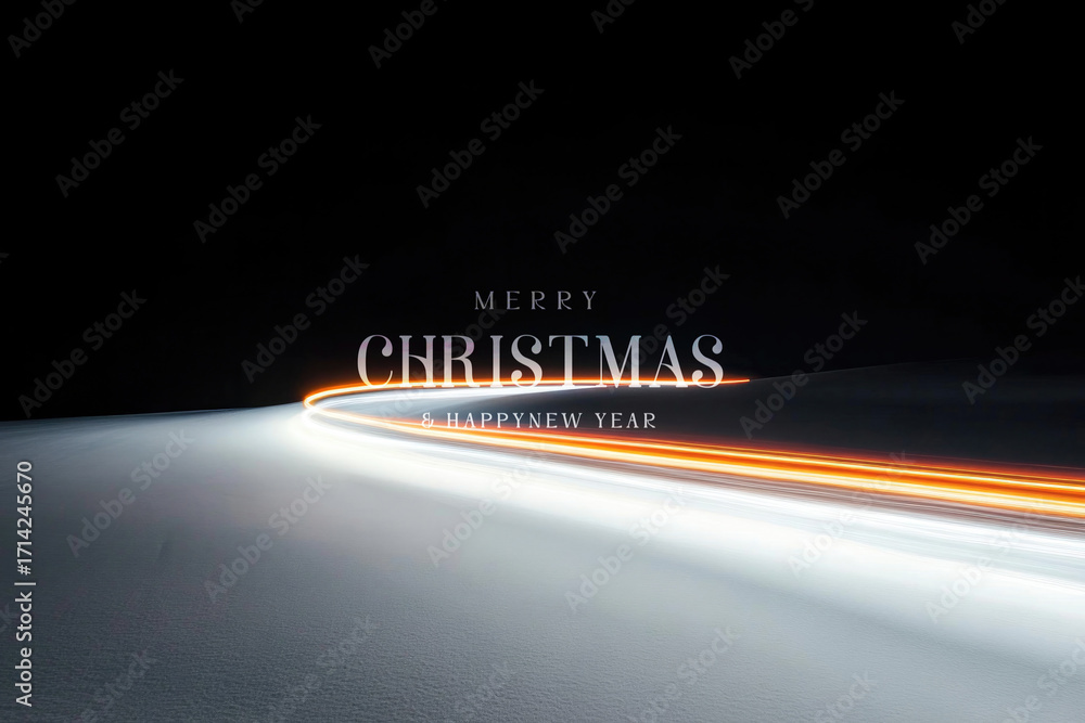 Poster Dynamic light trails create mesmerizing flow against dark backgr