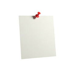Blank note pinned isolated on transparent background