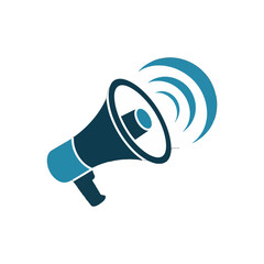 Loudspeaker broadcasting sound waves, symbolizing communication and announcement