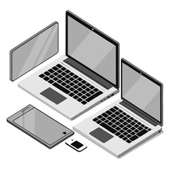 laptop computer with blank screen