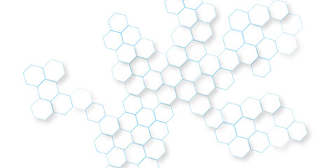technology abstract background with hexagons mesh, transparent vector background with glowing hexagon geometric, illustration Science technology and medical concept hexagon on transparent background.