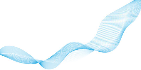 Abstract blue wave lines pattern for banner, modern technology blue line whit white background, Curve wave seamless pattern, line art striped graphic template.