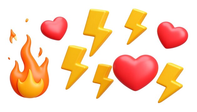 Colorful 3D social media emojis