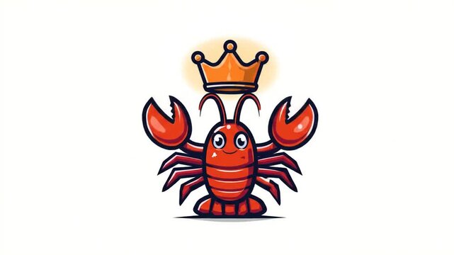 Cartoon lobster with crown