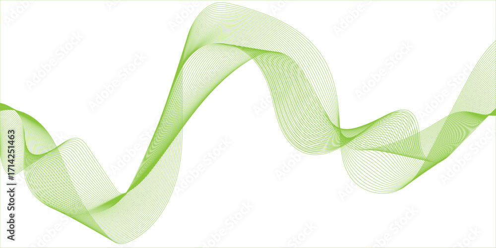 Poster abstract background with vector green wave line, smooth stylish abstract green wave background, dots