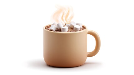 Hot Cocoa mug with animated style isolated on the white background 