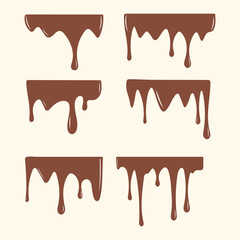 seamless collection of dripping chocolate