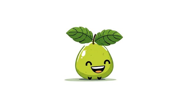 Cute cartoon guava fruit illustration