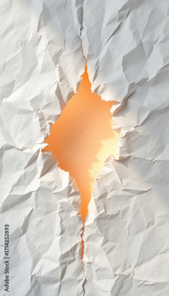 Poster torn and crumpled paper with a vibrant burst of bright color creating a stunning textural abstract b