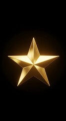 A radiant, golden star design, sharply defined against a black background, exudes an aura of excellence and achievement.