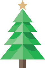 Minimalist Christmas tree made from recycled paper and green leaves vector