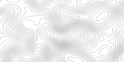 White geometric topo map wave line discovery background, topographic map pattern featuring stylized contour lines that represent elevation, beautiful white and black contour topo wavy pattern map.