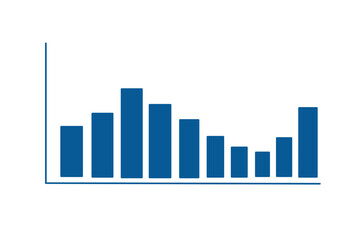 business graph on white background