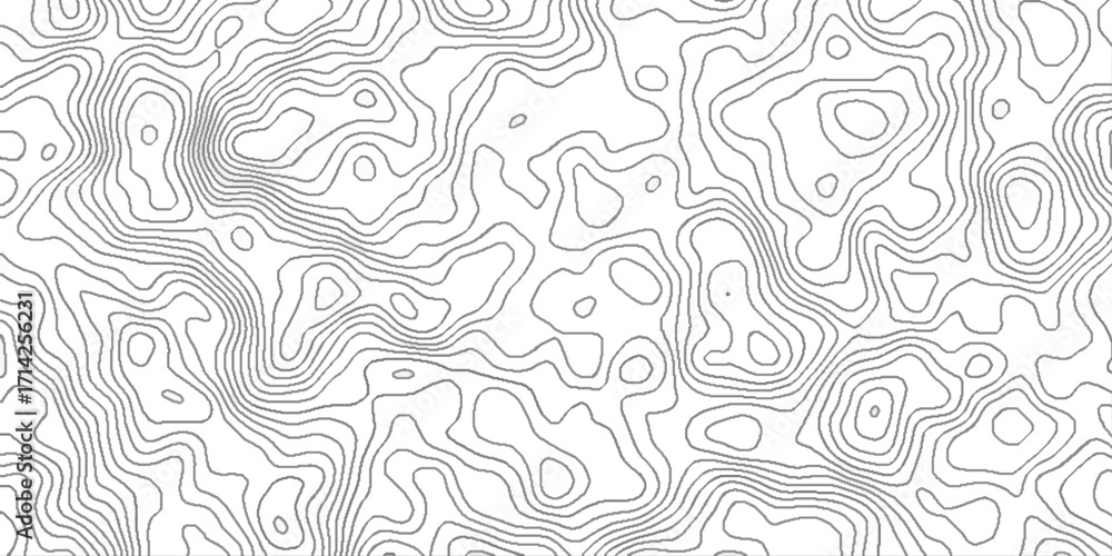 Poster geography scheme and the terrain path, blank detailed topographic patter line map background, white 