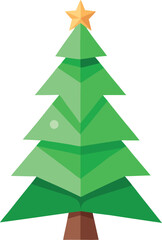 Obraz premium Minimalist Christmas tree made from recycled paper and green leaves vector