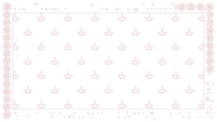 A white background with a pattern of lotus lamps and floral borders on all sides of the image frame