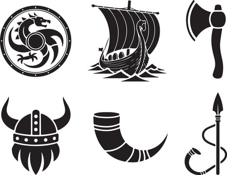 Bold Viking graphics pack of icons and silhouettes