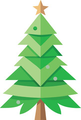 Obraz premium Minimalist Christmas tree made from recycled paper and green leaves vector