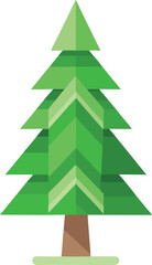 Obraz premium Minimalist Christmas tree made from recycled paper and green leaves vector