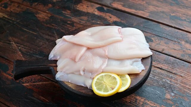 Raw calamari squid seafood
