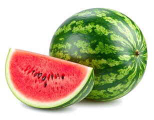 Watermelon fresh whole and juicy slice