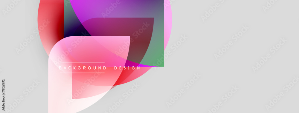 Aufkleber abstract colorful shapes overlap, creating dynamic background. text reads background design in cente