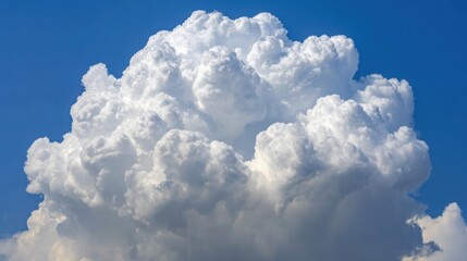 daylight. Fluffy white cloud against blue sky, minimalist nature composition with ample negative space and soft daylight. travel magazines.