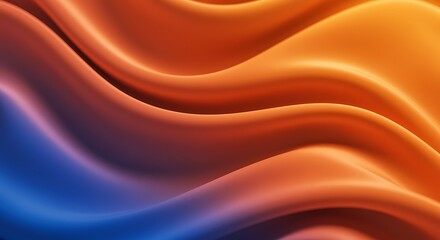 Fototapeta premium Abstract Gradient Waves Background with Smooth Silk Texture and Vibrant Colors Perfect for Modern Designs and Presentations