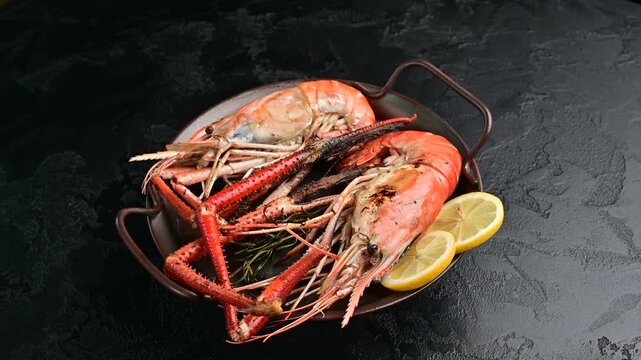 Grilled giant river shrimp  prawn rosenberg