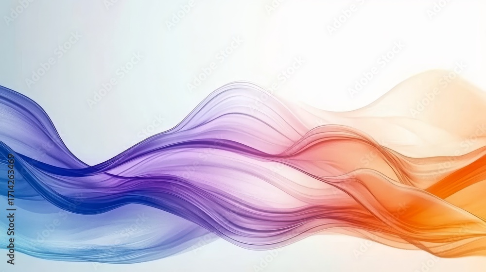 Aufkleber vibrant multicolored wave design with swirling strands creating a soft and colorful backdrop effect