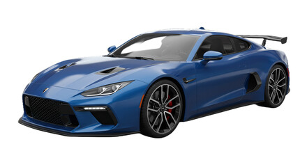 blue sports car, digital art, AI generative image