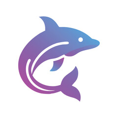 colorful dolphin  fish gradient logo