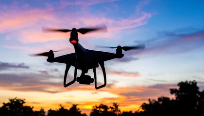 Drone silhouette at sunset
