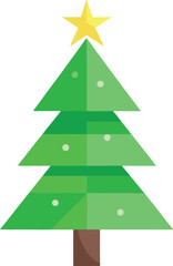 Obraz premium Minimalist Christmas tree made from recycled paper and green leaves vector