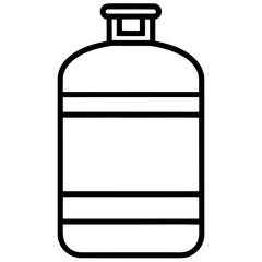 Line Art of gas cylinder Bottle on white background