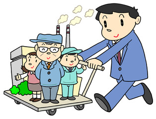 社会問題のイラスト - 企業支援・経営サポート・中小企業経営者