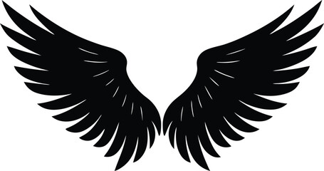 Angel wings, silhouette, vector, illustration