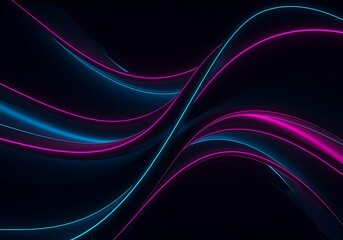 Abstract Neon Wave Background with Pink and Blue Lights for Modern Technology and Design Projects