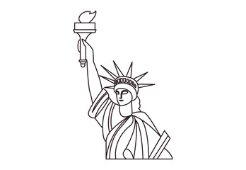 Statue of Liberty emoji symbol sign icon vector illustration isolated flat New York United States of America USA landmark tourism © valvectors