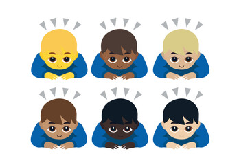 man person bowing deeply dogeza apology large favour emoji symbol sign icon vector illustration isolated flat