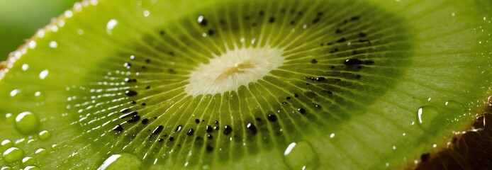 Kiwi slice, fruit, macro, portrait.
