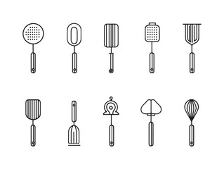 Potato Masher Abstract Thin Outline Illustration