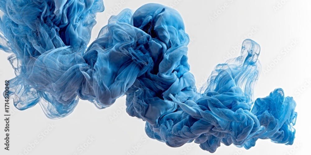 Poster serene cyan essence mist creating an artistic effect with light on an abstract oceanic composition