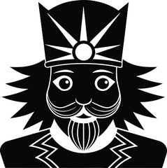  Nutcracker face close-up silhouette vector illustration