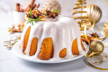 Sugar glazed Christmas bundt cake