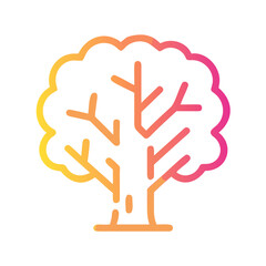 Fototapeta premium Stylized tree illustration with gradient colors in a minimal style 