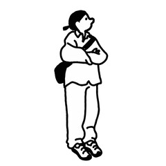 ファッション　女性　オシャレ　スポーティー　ベクター