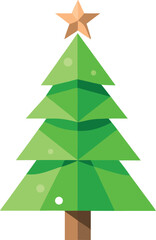 Fototapeta premium Minimalist Christmas tree made from recycled paper and green leaves vector