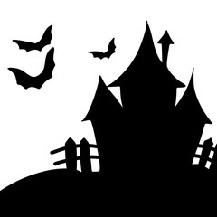 Haunted Castle Silhouette Halloween Background