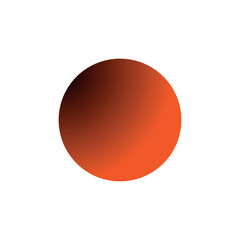 Orange to Black Gradient Circle on White Background
